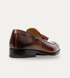 Men's Italian brown leather dress loafer shoe with tassel