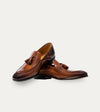 Men's Italian brown leather dress loafer shoe with tassel