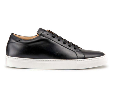 black leather white sole italian dress sneaker