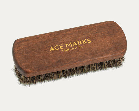 Travel Horsehair Shoe Shine Brush - Dark Bristles