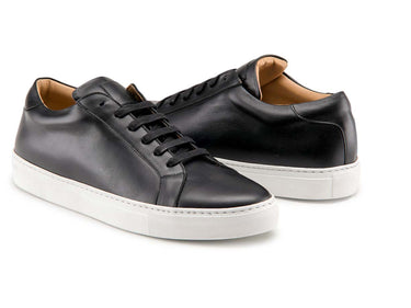 Dress Sneakers In Black With White Outsole - Ace Marks