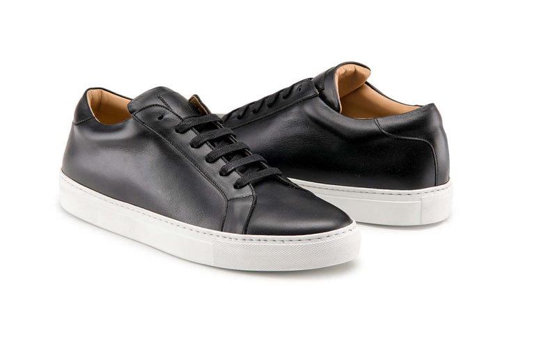 Dress Sneakers In Black With White Outsole - Ace Marks