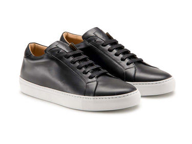 acemarks black leather handmade italian dress sneaker