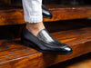 Enzo Stitch Toe Loafer in Black Croc
