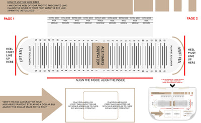 Printable foot measurement tool Clearance