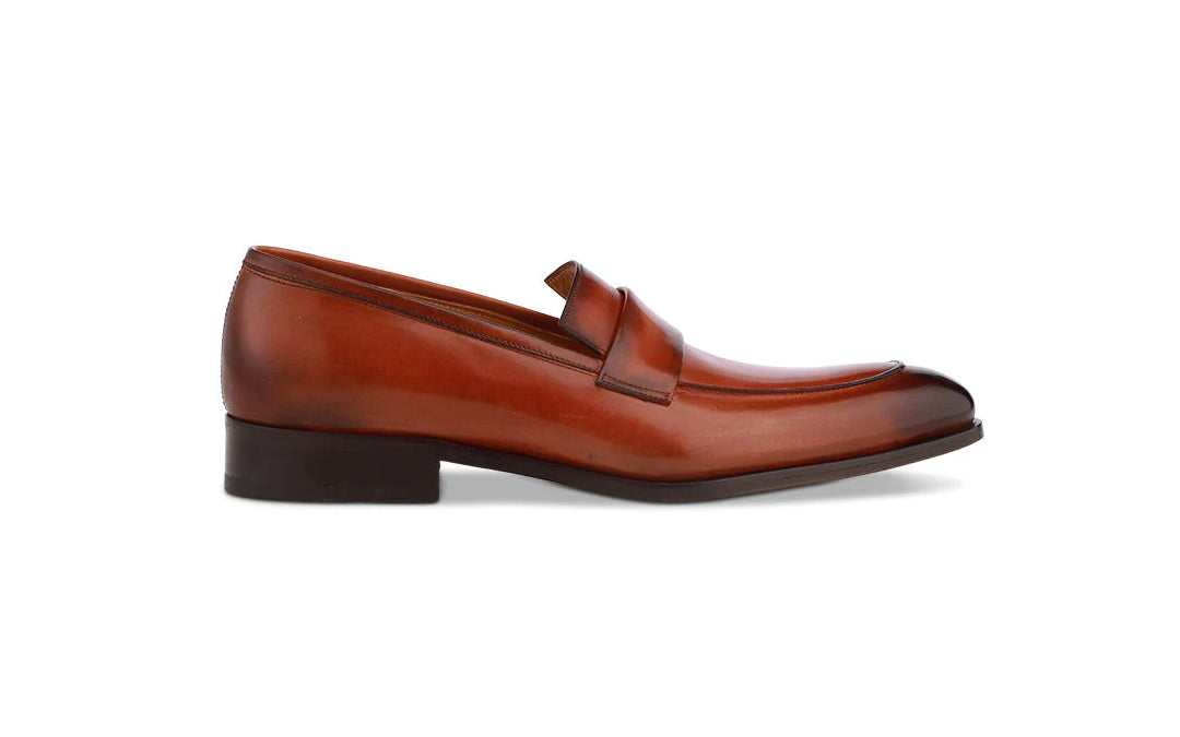 Italian loafer in cognac leather