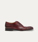 Men's Italian brown leather lace up dress shoes with half brogue