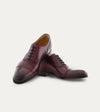 Men's Italian brown leather lace up dress shoes with half brogue