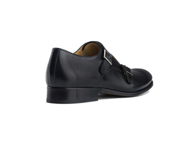 black antique leather italian monkstrap shoe