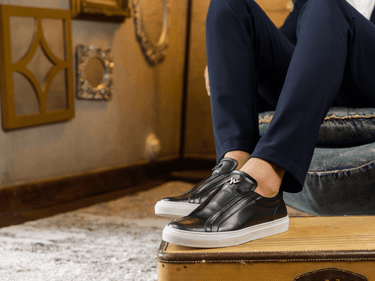 Slip on hot sale leather sneakers mens