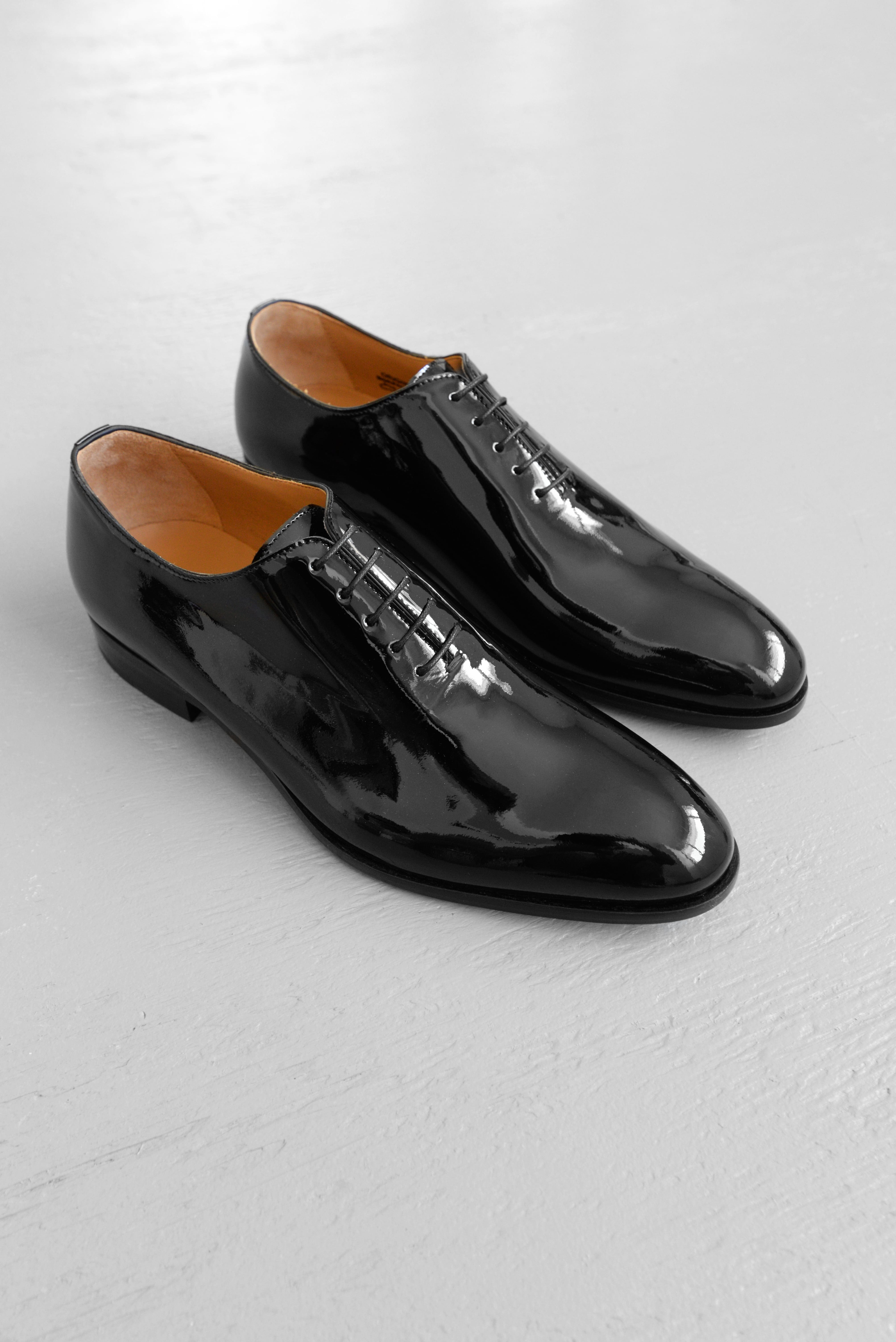 Dress Shoe Wholecut Oxford Plain Toe Black Patent D (Medium) / 9.5 Dress Shoe Wholecut Oxford Plain Toe Black Patent D (Medium) / 9.5