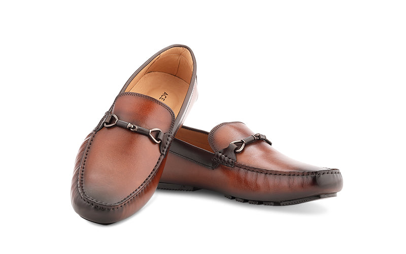 Bit Moccasin In Cognac Antique