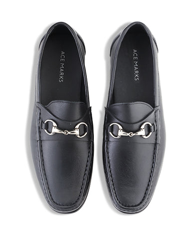Berto Moccasin In Black Leather - Ace Marks