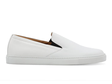 Mens white leather slip new arrivals on