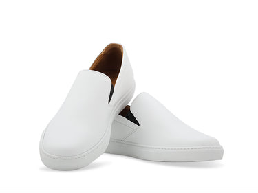 Slip On Sneaker In White Leather - Ace Marks