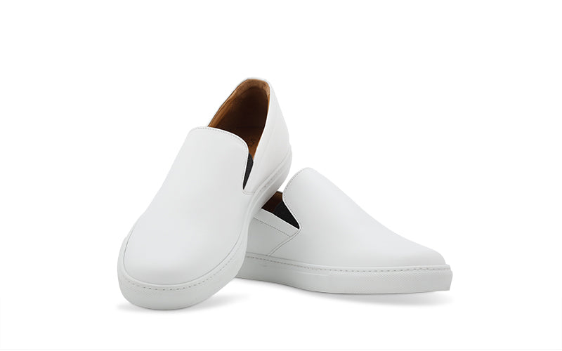 Slip On Sneaker In White Leather