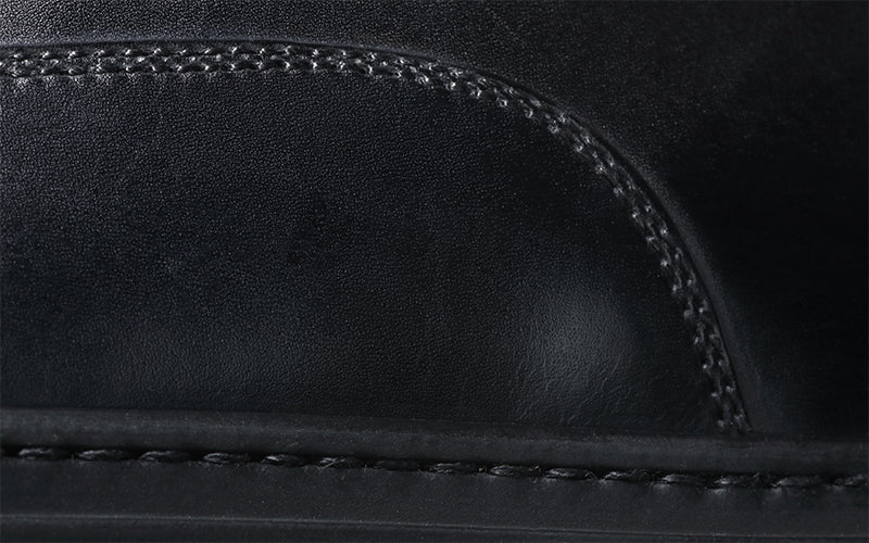 black learher dress sneaker handmade in italy