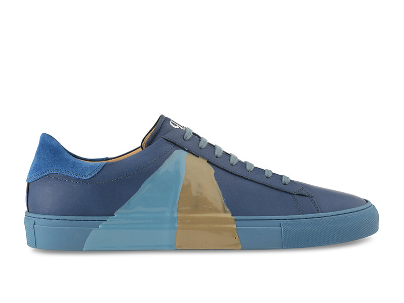 Fredo Sneaker in Blue Leather/Multi - Ace Marks