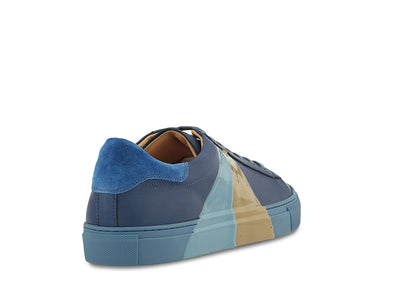 Fredo Sneaker in Blue Leather/Multi - Ace Marks