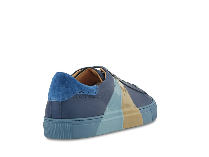 Fredo Sneaker in Blue Leather/Multi - Ace Marks