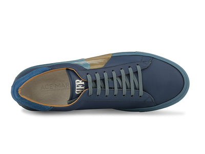 Fredo Sneaker in Blue Leather/Multi - Ace Marks