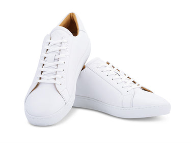 white leather dress sneaker made in europe