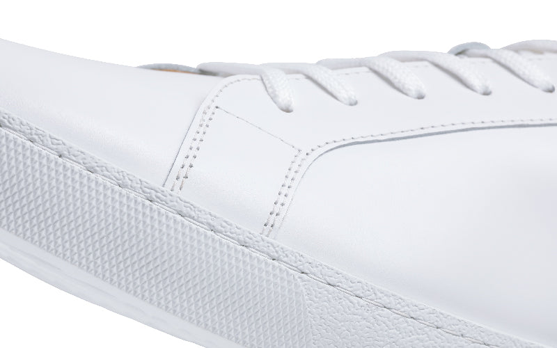 hand stitched white leather dress sneaker 