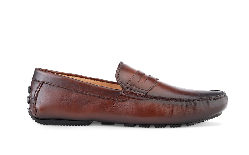 brown italian mocassin shoe