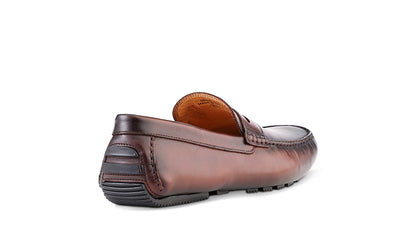 brown italian mocassin loafer shoe 