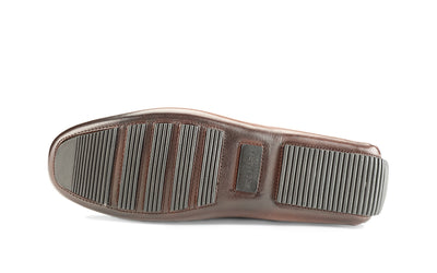 brown italian mocassin shoe rubber sole