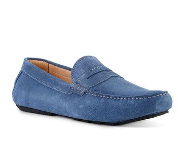 blue denim italian driver dress shoe