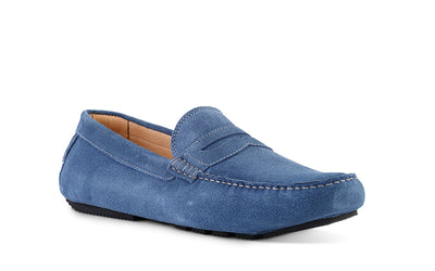 blue denim italian driver dress shoe
