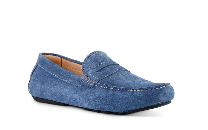 blue denim italian driver dress shoe