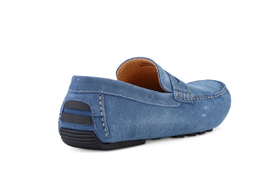slip on blue driver shoe