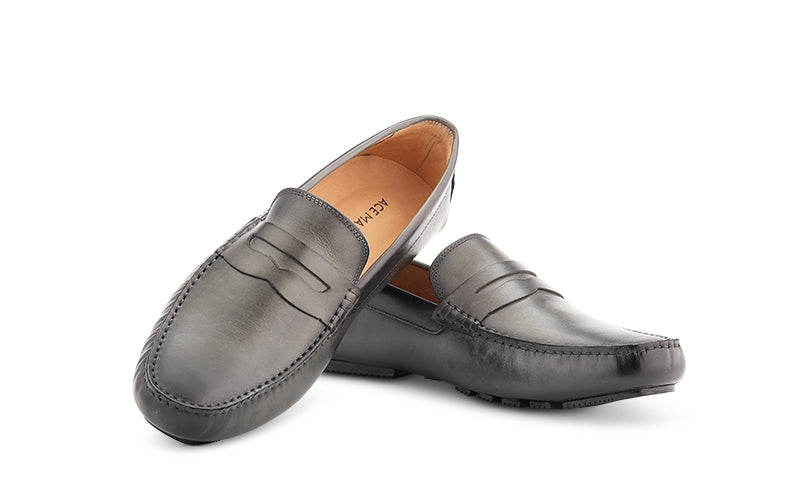 Santi Moccasin In Grey Antique