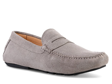 Santi Moccasin In Grey Suede - Ace Marks