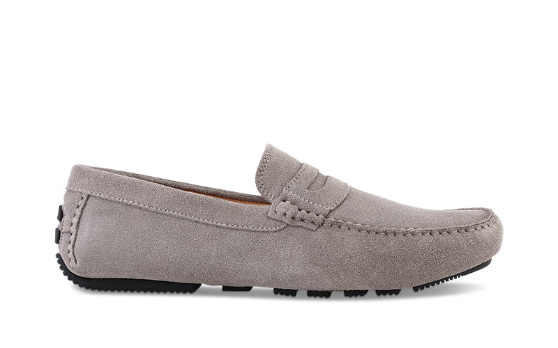 Santi Moccasin In Grey Suede - Ace Marks