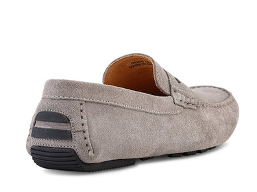Santi Moccasin In Grey Suede - Ace Marks