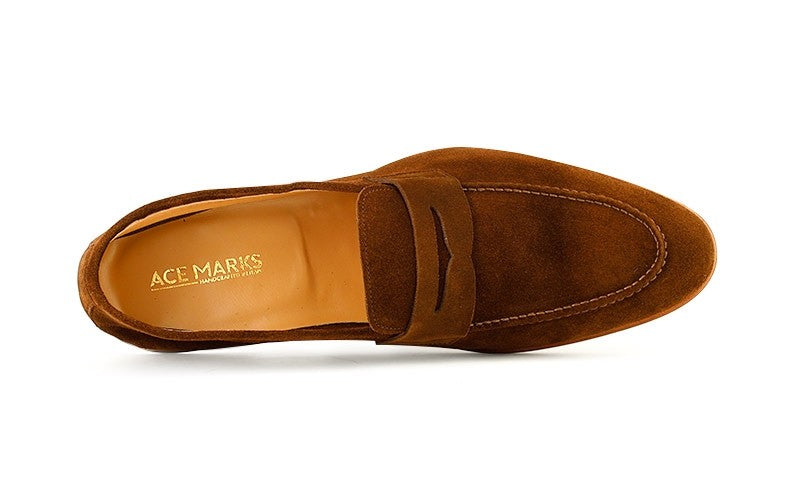 Penny Loafer Brown Suede - Ace Marks