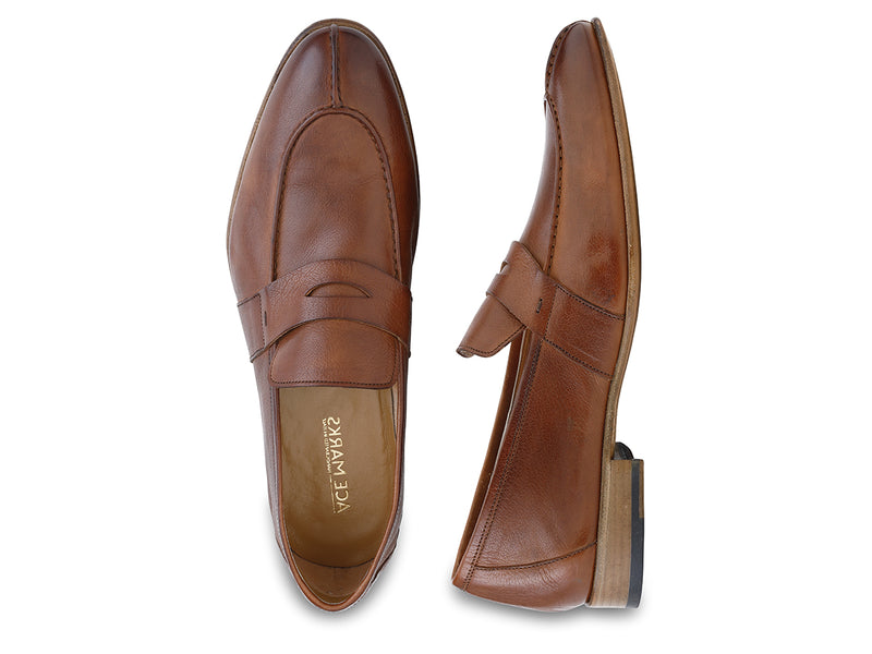 Buffalo Leather Loafer in Cuoio - Ace Marks