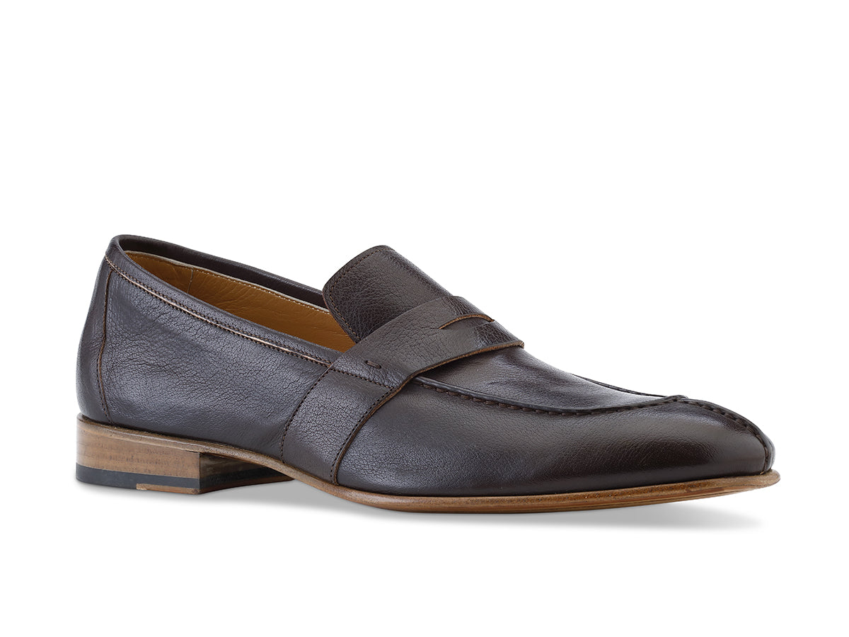 Buffalo Leather Loafer in Dark Brown - Ace Marks
