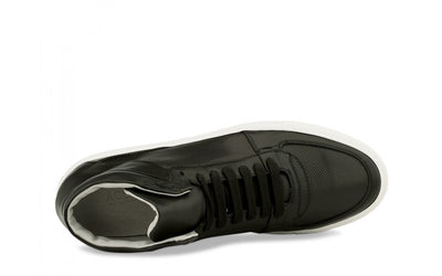 Cleto Hi-Top Sneaker In Black Saffiano