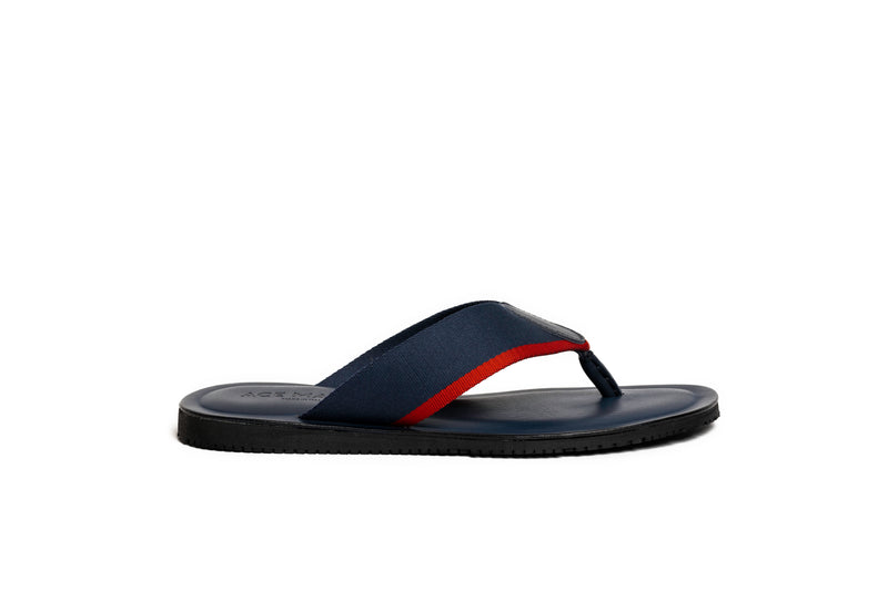 Thong Sandal-Navy/Grossgrain - Ace Marks