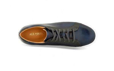 acemarks blue leather dress sneaker for men