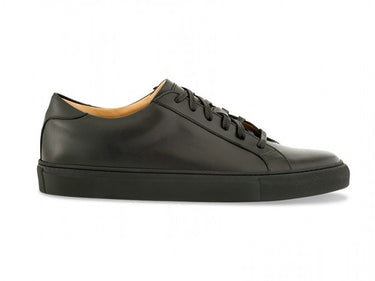 black leather handcrafted italian sneaker