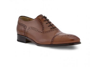 brown oxford half brogue italian shoe