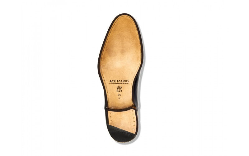 black leather italian monkstrap shoe sole