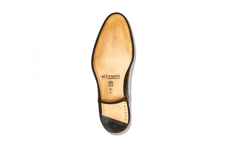 brown wholecut oxford italian shoe sole