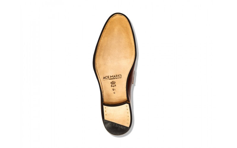 brown leather italian derby shoe sole