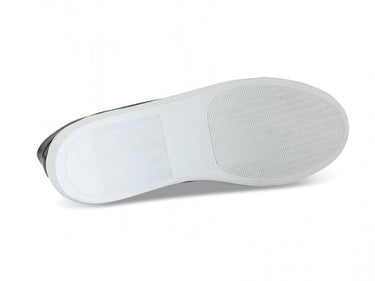 Black leather white sole top